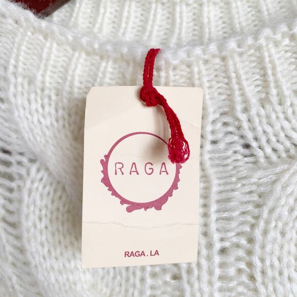 RAGA Kelyn Cropped Cable Knit Sweater Medium - Picture 5 of 8